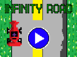 Pantalla de inicio de Infinity Road. Presiona la imagen para jugar.