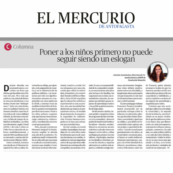 Poner a los niños primero no puede seguir siendo un eslogan